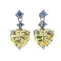 wholesale S925 Sterling Silver New Cross-Border Hot Selling Exquisite Light Luxury Style Flash Diamond Yellow Zircon Earrings for Women-0-4
