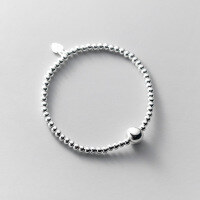 wholesale S925 Silver Round Bead Pearl Bracelet Summer String Bead Elastic Rope Women's Bracelet S4687-S925 silver one 925 silver