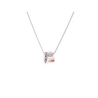 wholesale S925 Sterling Silver Geometric 3D Cube Colored Diamond Round Barrel Bead Necklace Minimalist High-end Stackable Snake Chain-Round>925 silver