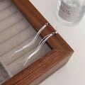 wholesale S925 Sterling Silver Long Tassel Chain Ear Thread Earrings for Women, Korean New Simple Elegant Ear Accessories-0-3