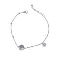 wholesale S925 Sterling Silver Maker's Trendy Good Luck Smile Transfer Round Bead Plain Silver Bracelet, Fashionable Minimalist Versatile Personalized Hand Accessory-0-4