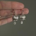 wholesale 925 Sterling Silver Raindrop Lily of the Valley Earrings, New Chinese Retro Brushed Lily Flower Earrings with High-End Sense Tassel Drop Earrings for Women-0-5