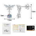 S925 Sterling Silver Moissanite Mini Pearl Butterfly Earrings, Luxury Wholesale-0-5