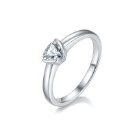 wholesale S925 sterling silver set with 05ct moissanite, Korean and Japanese lightweight luxury fashion ring for cross-border live streaming wholesale-0.5ct Triangular Moissanite Ring  US Size 7