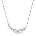 Sterling Silver Moissanite Wing Pendant Necklace for Women-0-3