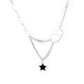 wholesale S925 Sterling Silver Pig Nose Enamel Star Tassel Necklace, Ins Niche Light Luxury Minimalist Style Accessory-0-4