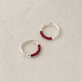wholesale 999 Silver Exquisitely Simple Design Literary Vintage Style Chinese Red Rope Wrapped Ring R02446-0-3