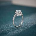 S925 Sterling Silver Moissanite Women's Ring, 1 Carat Heart Full Diamond-0-0