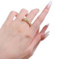 wholesale S925 Silver Gold-Plated Gear 4mm Round Diamond Row Ring, Hot-Selling on AliExpress for Cross-Border Sales-0-4