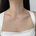 wholesale S925 Sterling Silver Dainty Heart Necklace for Women, Minimalist Small Choker with a Luxe Twist, Versatile and Lightweight-0-2