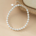 wholesale S925 Silver minimalist sweet ins-style niche design delicate cat-eye bead silver bead bracelet S7985-0-1
