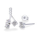 S925 Sterling Silver Moissanite Earrings, Simple and Versatile, Two-Way Wear-0-1