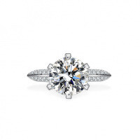 S925 Silver Moissanite Ring, 3-Carat Half-Band Open Adjustable High-End Women's Ring-3 carats (empty setting)  US size 8