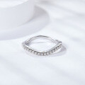 wholesale 925 Sterling Silver Korean Japanese Style V-Shape Row Ring Micro Paved Moissanite Plated 18k Gold Ring Closed Adjustable Jewelry Wholesale-0-1