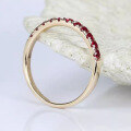wholesale 18K gold inlaid natural pigeon blood red ruby row ring for women, Burmese colored gemstone ring, lightweight and versatile band-0-3