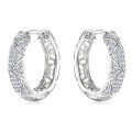wholesale S925 Sterling Silver Japanese and Korean New Light Luxury Micro-Paved Quilted Moissanite Earrings for Women with a Unique Design-0-4
