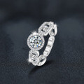 S925 Silver Moissanite Women's Geometric Ring-0-0