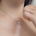 wholesale S925 Sterling Silver Oval Ice-Cut Zirconia Exquisite Solitaire Pendant Necklace for Women-0-0