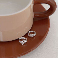 wholesale S925 Sterling Silver Knot Earrings with Diamonds for Women, New Arrival Trendy Fashion Versatile Spring Summer Earrings-Bright silver (pure silver)