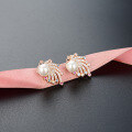 wholesale 925 Sterling Silver Peacock Pearl Earrings for Women, Inlaid with Zircon and Fashionably Designed with a Unique Sense of Style, Featuring Cultured Pearl and Stud Earrings-0-3