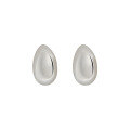 wholesale S925 Sterling Silver Korean Minimalist Geometric Ellipse Earrings INS Style Personality Smooth Drop Ear Piercing for Women-0-4