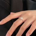 wholesale S925 Sterling Silver Korean Style Floral Ring for Women, Adjustable Open Minimalist Dainty Stackable Ring-0-4