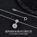 S925 Sterling Silver Moissanite Necklace for Women, Minimalist Pendant Collarbone Chain-0-0