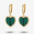 wholesale 925 Sterling Silver Heart Earrings for Women, Luxury High-End Ins Style Malachite and Red Agate Necklace Valentine's Day Set-0-7
