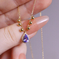 wholesale S925 Sterling Silver Red Elk Full Body Pendant Necklace, Teardrop Shape, Classic French Minimalist Style, Versatile and Fashionable-BX0155-Gold 925 Silver