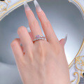 wholesale S925 Silver New Style Serpentine Pink Diamond Light Luxury Personalized Ring Vintage Fashion Commuter Model-0-3