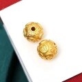 wholesale Sand Gold Color-Preserving Eight Directions Wealth Coin Round Bead Accessory Ancient DIY Six Mantra Separator Bead Lucky Bead-0-2