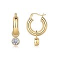 Silver Gold Fashion Hypoallergenic Earrings Moissanite Light Luxury-0-6