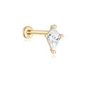 wholesale 14K Gold Flat Back Helix Ear Stud with Diamond Moon Flower-0-19