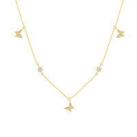 wholesale S925 Sterling Silver Colorful Inlaid Zircon Necklace For Women-A3581-Gold 925 Silver