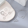 wholesale S925 Silver Round Circle Ring Jewelry Set Cross-border Best-seller European and American Accessories Micro-paved Zirconia Custom Processing-0-2