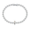 wholesale S925 Silver New Simulation Diamond Bracelet Full Circle 10-Point Diamond Fashion Small Flower Bud-0-4
