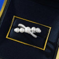 wholesale S925 Sterling Silver Full Diamond Pearl Crossover Ring for Women, Celebrity Same Style, by Mu Jing-0-2