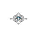 S925 Sterling Silver Moissanite Ring for Women, Niche Open Design, Cross-border Direct Supply-0-3