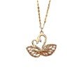 wholesale S925 Sterling Silver 5G Hard Silver Swan Through Thick and Thin Necklace for Women, Heart-shaped Fashion Niche Filigree Design Luxury Necklace-0-4