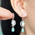 wholesale Plated in K Gold with Sterling Silver, New Beaded Earrings with Natural Labradorite and Mother-of-Pearl, Summer Fresh Earrings for Women to Flatter the Face-0-1