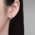 Sterling Silver Full Moissanite Earrings, 2026 New Sparkling Hoop Earrings Wholesale-0-2