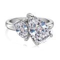 wholesale S925 Sterling Silver New Cross-Border Women's Ring with Double Pear-Shaped Zirconia Interlaced Design and Ultra-Sparkly 8A Ice-Cut Stones-0-4