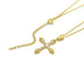 wholesale 925 Silver New Mulan Cross Necklace Women's Collarbone Chain Korean Minimalist Zircon Inlaid Jewelry-0-4