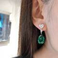 wholesale Metal Material: European and American High-Carbon Pear-Shaped Drop 10*14 Green Diamond Earrings Ear Studs Cross-Border Style, New Collection by Zhuozhifan Jewelry-0-1