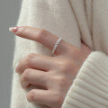 wholesale S925 Sterling Silver Minimalist Ins Style Braided Ring for Women Adjustable Index Finger Ring R01265-0-0
