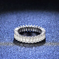 S925 Silver Full Moissanite 2*4 Rectangle Women's Ring-0-0