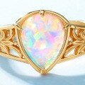 wholesale S925 Sterling Silver Korean Style New Simple Geometric Opal Ring Vintage Striped Ring Drop Shipping-0-2
