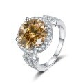 wholesale S925 Sterling Silver 5ct Round Moissanite Ring, Elegant and Sophisticated High-End Wedding Ring-0-10