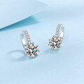 wholesale PT950 Gold Plated 925 Sterling Silver Women's Moissanite Small Ear Studs Gift for Girlfriend Best Friend Ready to Ship Wholesale-0-2