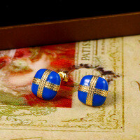 wholesale 925 Silver European and American New Cross Twist Stud Earrings, Fashion OL Style Versatile Autumn Winter Enamel Drop Earrings-New enamel earrings for autumn and winter 925 silver